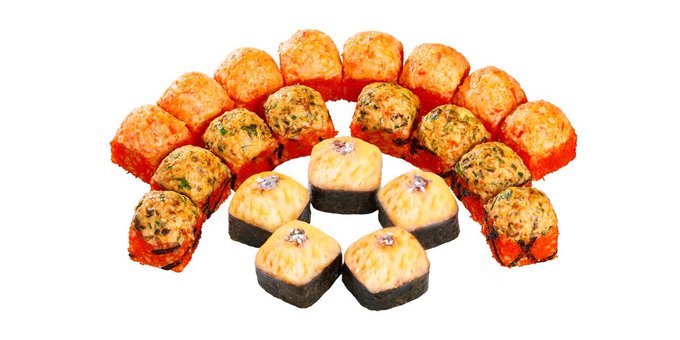 Sets in the Sushi Wok sushi bar. Order at a discount