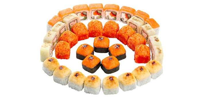 Sets in the Sushi Wok sushi bar. Order at a discount