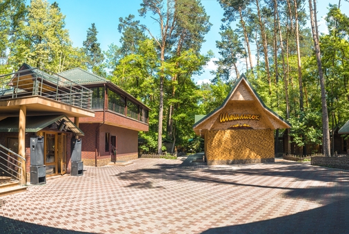 Restaurant Shashlychok near Kiev. Stock