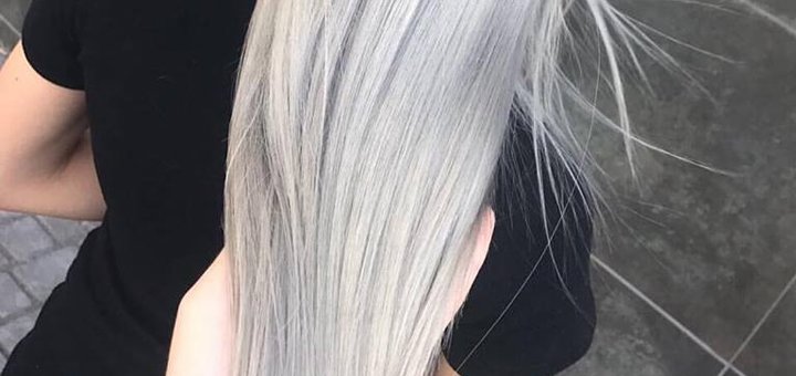 Платиновый блонд в Beauty Studio Екатерины Чибиневой. Окрашивайте волосы со скидкой.