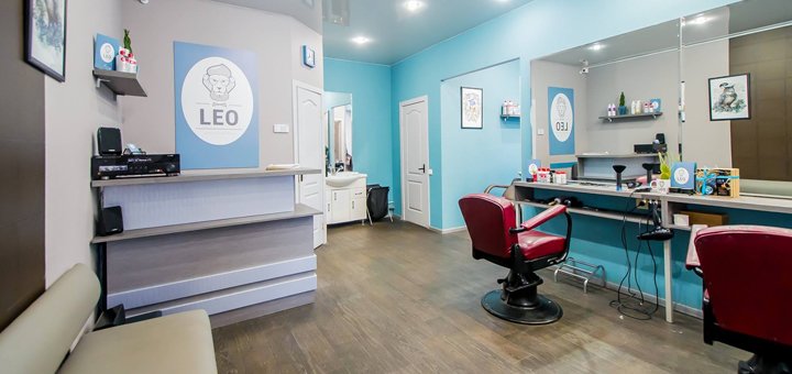 Men's haircut and beard styling in the beauty salon "Leo"