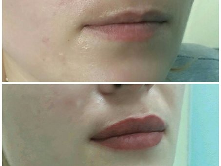 Lip tattoo in the beauty salon «Chery» in Odessa. Sign up for a discount.