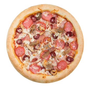 Піца М'ясне асорті у доставці QR-Pizza. Замовляйте по акції