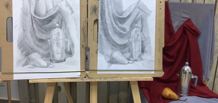 Fundamentals of academic drawing in the art school-studio «TREE ART» in Kiev. Sign up for a painting course at a discount.