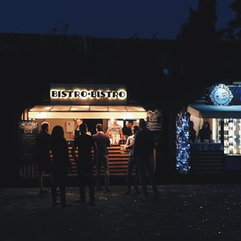 Bistro Bistro. Buy a hot dog for a stock